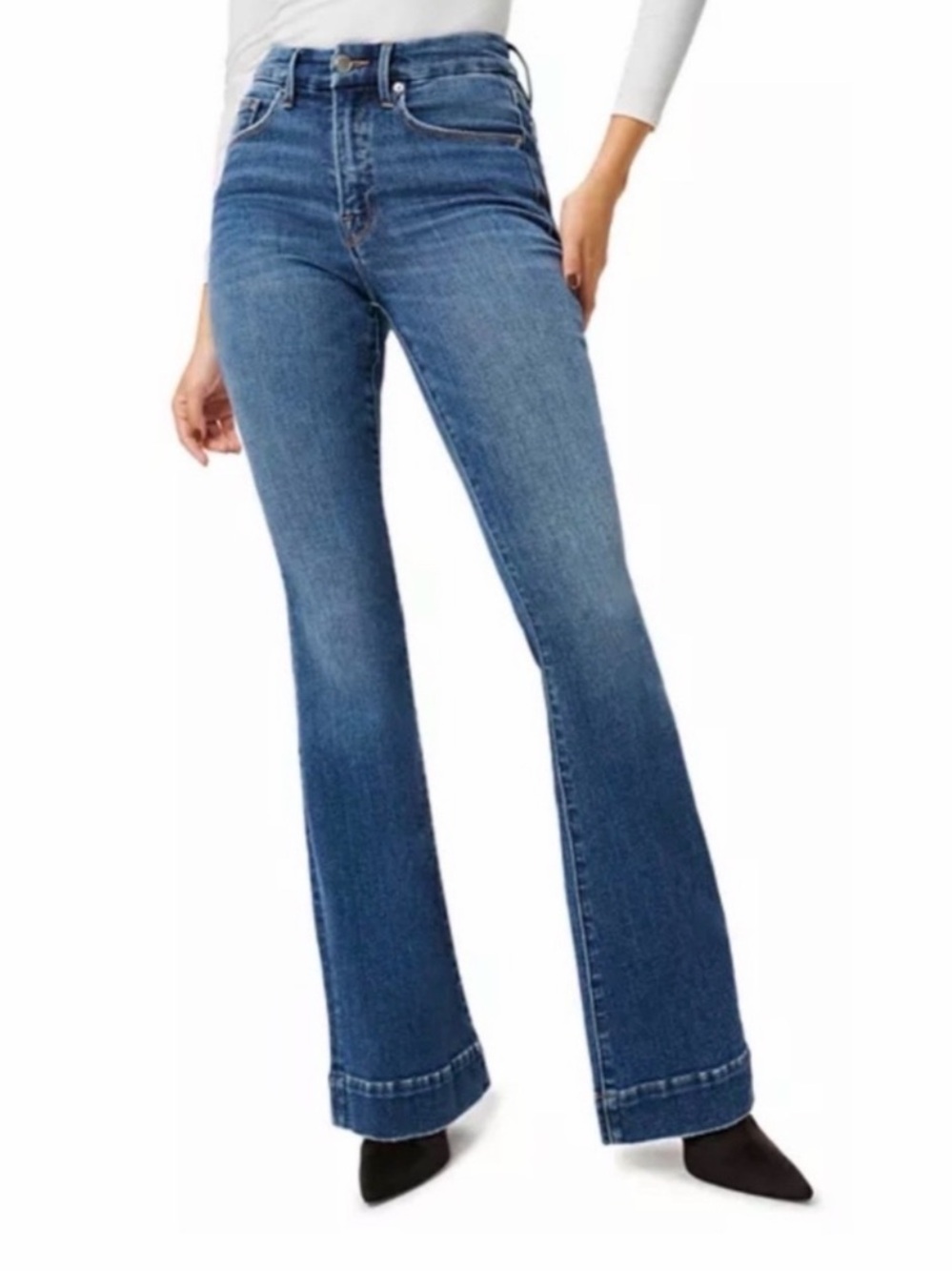 GOOD AMERICAN Good Legs Flare Jeans Long Inseam Sz 16